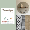 Naamslinger horizontaal zwart-wit - naturel