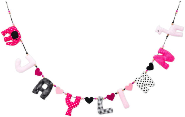 Naamslinger Zwart Fuchsia Lichtroze