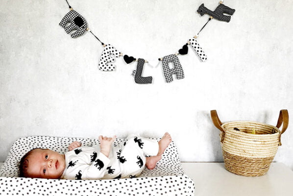 Naamslinger Zwart Wit Kinderkamer