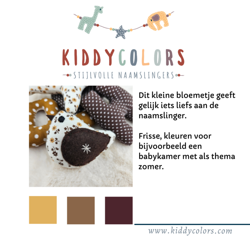 Ecru Okergeel Bloemetje (1)
